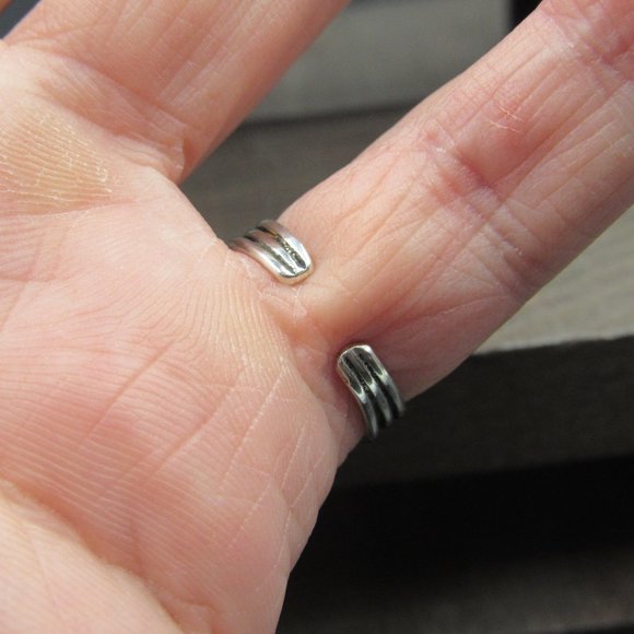 Size 5 Sterling Silver Wire Knot Toe Band Ring Vintage - Picture 4 of 8